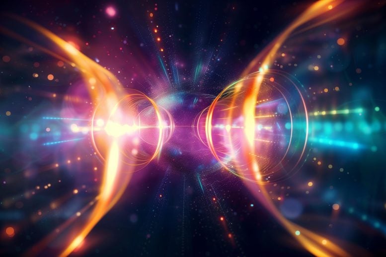 Concept art illustration of physics quantum teleportation